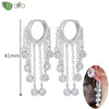 Silver Needle Zircon Crystal Tassel Hoop Earrings for Women Long Earrings Wedding Party Jewelry - Image 8