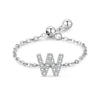 Silver 26 English Letters Adjustable Chain Finger Rings For Women Wedding Anniversary Jewelry - Image 17