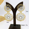 Women Earrings Design Big Drop Earrings Two Tone Jewelry Wedding Party Gift - Image 3