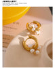 Fans Welfare Style Pearls Stainless Steel Gold Color Huggie Hoop Earrings Jewelry for Women - Image 17