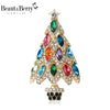 Sparkling Rhinestone Christmas Tree Brooches for Women Plant Pins Friends Party Gifts Banquet Jewellery Accessories - Image 1