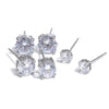 1Set Shiny Cubic Zirconia Round Stud Earrings Daily Stainless Steel Versatile Jewelry Party Gift - Image 7