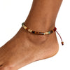Spring Jewellery Tiger's Eye African Pine Nature Stone Bransoletka for Beach Scene Anklet Adjustable Rope 3.8 - Image 5