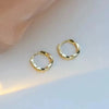 Silver Round Stud Earrings for Women Simple Inlaid Design Hoops Earrings Wedding Party Jewelry Accessories Gifts - Image 5
