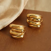 Polished Stainless Steel Rings Gold Color Adjustable Snake Ring For Lady Female Glossy Gold Ring For Party - Image 4