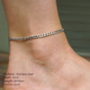 4MM Stainless Steel Cuban Chain Anklet for Men's Women's Anklet Gold Color Curved Jewelry Holiday Gift - Image 2