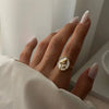 Stainless Steel Five-Petal Flower Ring in Multiple Colors - Image 12