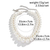 Two-Piece Imitation Pearl Beaded Choker Set in Gold-Tone - Image 5