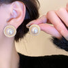 Delicate Imitation Pearl Stud Earrings For Women Geometric Round Earings Party Wedding Light Jewelry Gift K - Image 2