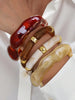 Four-Piece Resin and Acrylic Bangle Set in Multicolor and Gold-Tone or Silver-Tone Styles - Image 9