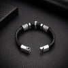 Mens Bracelet Cross Titanium Steel Vintage Jewelry Leather Braided Personality Selling Bangles - Image 2