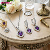 Silver Jewelry Sets Shining Clear Cubic Zircon Flower Pendant Necklace Earrings Chain Party Accessories - Image 5