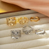 Three-Piece Chunky Geometric Ring Set in Gold-Tone or Silver-Tone - Image 8