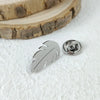 punk feather hollow stainless steel gold-plated badge, suit lapel pin black, men's brooch set - Image 6