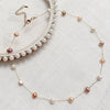 Pearl Bead Chain in Necklace or Bracelet Length with White Pink or Purple Accents - Image 8