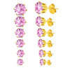 Six-Pair Stainless Steel Stud Earring Set with Cubic Zirconia in Multiple Colors - Image 4