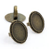 18x25mm 5pcs Antique Silver Bronze Plated Mixed Styles Oval Adjustable Ring Settings Blank/Base - Image 29