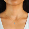 6.5mm Solitaire Drop Necklaces Gold Plated Pendant Silver Chain Jewelry For Women - Image 2