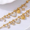316L Stainless Steel Heart Charm Bracelet with Crystal Accents - Image 3