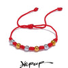 Unisex 7 knots Lucky Handmade Woven Jewelry Gift Stainless Steel Beads Red Rope Braided Fate Bracelet Bangle - Image 1