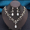 Elegant Collar 2 Pcs Sets Flower Necklace and Earrings for Women Jewelry Set Bridal Wedding Choker Necklace Set - Image 7