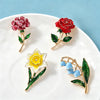 12 Birthday Flower Brooches For Women Unisex Beautiful Enamel Flowers Party Casual Brooch Pins Jewelry Gifts - Image 2