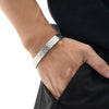 Stainless Steel Hammered Opening Bangle for Men, Minimalist Chunky Cuff Bangle Bracelets, Punk Jewelry Gift - Image 2