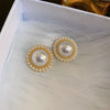 Delicate Imitation Pearl Stud Earrings For Women Geometric Round Earings Party Wedding Light Jewelry Gift K - Image 3