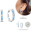 Silver Women Hoop Earrings Gifts For Girl U Rhombic Shape Geometric Lines Zircon Earring - Image 39