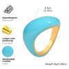Chunky Open Twist Stackable Rings for Women, Blue Geometric Bold Enamel Crossover Statement Ring Band - Image 10