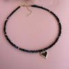 Imitation Pearl and Stone Bead Choker Necklace with Heart Pendant - Image 3
