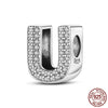 26 A-Z Alphabet Beads Silver Love Letter Charm Fit Bangle Charms Bracelet CZ Zircon Bead Jewelry - Image 11