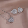 Loving Heart Zirconia Stud Earrings For Women Girls Silver Color Metal Crystal Ears Accessories Wedding Jewelry Gifts - Image 8