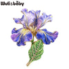 Charming Iris Flower Brooches For Women Unisex 4-color Enamel Rhinestone Elegant Floral Plants Party Office Brooch Pin - Image 1