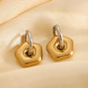 Stainless Steel Round Star Moon Heart Pendant Hoop Earrings for Women Classic Y2K Jewelry Gold Silver Color Earring - Image 18