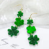 Green Clover Earrings For Women Fashoin Glitter Acrylic Drop Earrings Holiday St. Patrick Jewelry Gift - Image 2