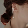 Korean Zircon Star Ear Clip for Women Without Piercing Long Tassel Sweet Ear Cuff Clip Earrings Wedding Jewelry Gift - Image 3