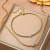 Cubic Love Heart Minimalist Jewelry Set Necklace Earrings Bracelets Stainless Steel Women Party Accessories - Image 28