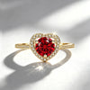 Heart Ring Set with Diamonds Open Ring Women's Silver Adjustable Wedding Ring Jewelry - Image 10