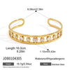 Gold Pvd Plated Round Heart Star Moon Open Bracelet For Women Stainless Steel Cuff Bangle Jewelry - Image 7