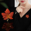 Enamel Blue Rhinestone Maple Leaf Brooches for Women Design Vintage Metal Casual Office Brooch Pin Party Wedding Gift - Image 2