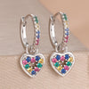 2PCS Light Heart Shaped Coloured Zircon Drop Earring For Women Temperament Gift Young Girls Statement Jewelry - Image 7