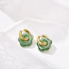 Flower Resin Acrylic Drop Earrings Gold Color Round Circle Stainless Steel Ear Buckle Hoop Earrings For Women Jewelry Gift - Image 7
