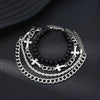 4Pcs/Set Punk Cross Beads Chain Bracelets For Men Simple Gold Silver Black Color Bracelets Sets Hip Hop Jewelry Gift - Image 3