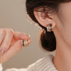 Maillard Drip Glaze Stud Earrings for Women Vintage Brown Resin Metal Irregular Geometric Earrings Jewelry Accessories - Image 5