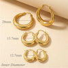 Large Stainless Steel Circle Hoop Earrings in Gold-Tone or Silver-Tone - Image 4
