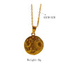 Gold Plated Necklace Stainless Steel Necklace Sun Star Moon Disk Pendant Necklace for Men and Women - Image 5