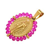Virgin Mary Pendant Necklace with Colorful Beaded Stainless Steel Chain - Image 25