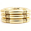 3PCS/SET Gold Chunky Bangles Bracelets For Women Plated Stack Layered Curved Bamboo Tube Stretch Bracelets Gift Jewelry - Image 1