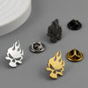 Classic Skull Fire Symbol Brooches for Men Punk Stainless Steel Danger Sign Badge Pin Brooch Hip Hop Rock Party Accessories - Image 1